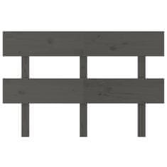 Vidaxl Posteljno vzglavje sivo 124x3x81 cm trdna borovina