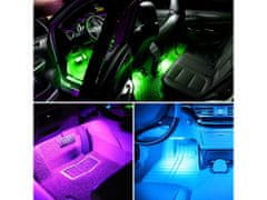 Verkgroup 4x Glasbena LED RGB svetilka za osvetlitev notranjosti vozil 12V + daljinski upravljalnik