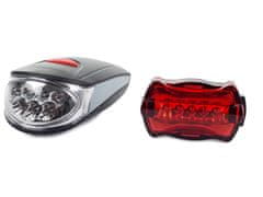 Verkgroup Set kolesarske svetilke + zadnja luč 7+5 LED