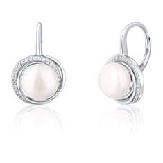 JwL Luxury Pearls Luksuzni srebrni uhani z biseri in cirkoni JL0738