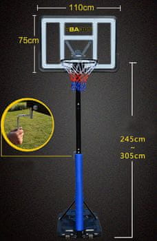  Reedow Pro prenosni košarkaški set, 245–305 cm 