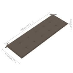 Vidaxl Blazina za vrtno klop taupe 150x50x4 cm oxford tkanina