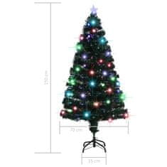 Vidaxl Osvetljena novoletna jelka s stojalom in LED 150 cm optična vlakna