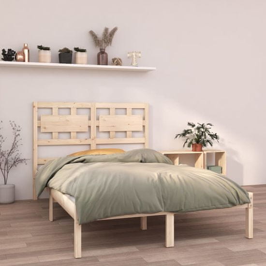 Vidaxl Posteljni okvir iz trdnega lesa 135x190 cm 4FT6