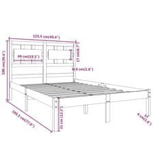Vidaxl Posteljni okvir iz trdnega lesa 120x190 cm 4FT