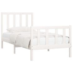 Vidaxl Posteljni okvir bel iz trdnega lesa 75x190 cm 2FT6