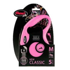 Flexi New Classic trak M 5m do 25kg roza