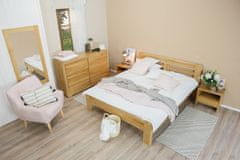 Drewmax Masivna hrastova postelja LK211 160x200, naravna barva hrasta