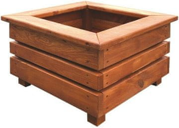 Drewmax Leseni vrtni cvetlični lonec iz smrekovega lesa, kvadratni 54×54×36 cm, rjav MO271