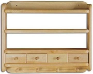 eoshop Polica PK118 iz masivnega lesa (barva lesa: hrast)