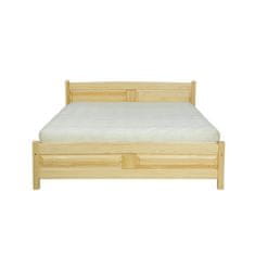 Drewmax Lesena postelja LK104 140x200 cm, bor, naravna (lakirana)