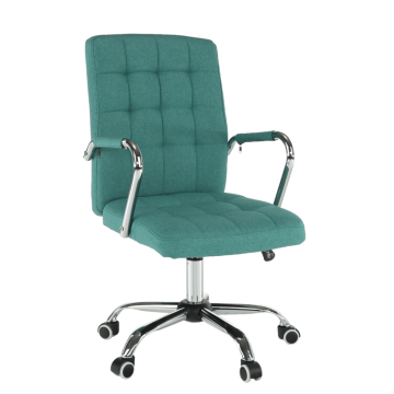 eoshop Pisarniški stol MORGEN, azurno zelen, kromirano podnožje, vrtljiv in nastavljiv, 100 kg