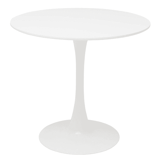 KONDELA Jedilna miza, okrogla, bela mat, premer 80 cm, REVENTON