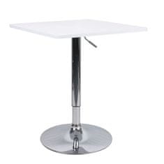 KONDELA Barska miza z nastavljivim višina, bela, 60x70-91 cm, FLORIJAN 2 NOVO