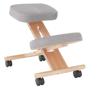 KONDELA Ergonomsko klečalo, sivo-rjava Taupe/bukev, FLONET