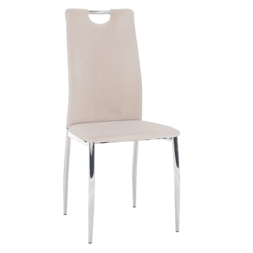 KONDELA Jedilni stol, bež Dulux Žametna tkanina / krom, OLIVA NOVO