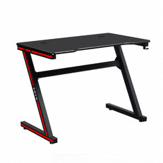 KONDELA Igralna miza / računalniška miza, črna / rdeča, MACKENZIE 100cm