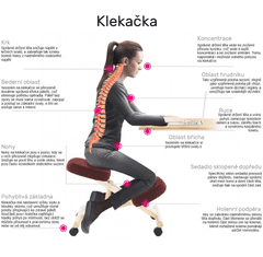 KONDELA Ergonomsko klečalo, roza / bukev, GROCO