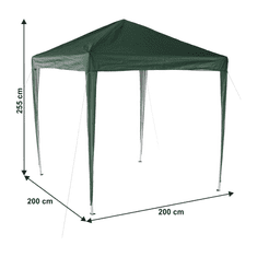 eoshop Hitro postavljiv paviljon 2x2 m, zelen, vodoodporen, UV zaščita