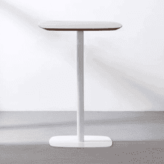 KONDELA Barska miza, hrast / bela, MDF / kovinski, premer 60 cm, HARLOV