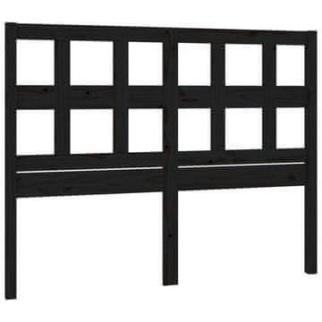 Vidaxl Posteljno vzglavje črno 145,5x4x100 cm trdna borovina