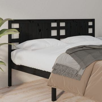Vidaxl vidaXL Vzglavje postelje črno 126x4x100 cm masivni borov les