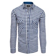 Dstreet Moška belo-modra karirasta srajca dx2127 M
