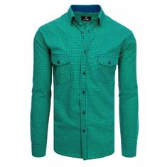 Dstreet Moška majhna karirasta srajca temno modre in zelene barve dx2118 XL