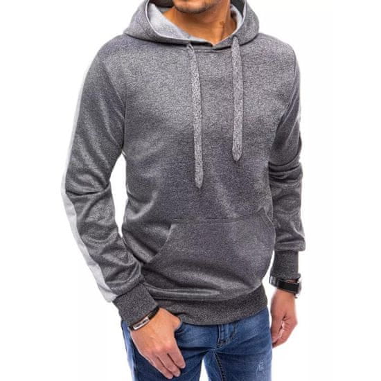 Dstreet Moški pulover s kapuco VALE temno siv bx5122