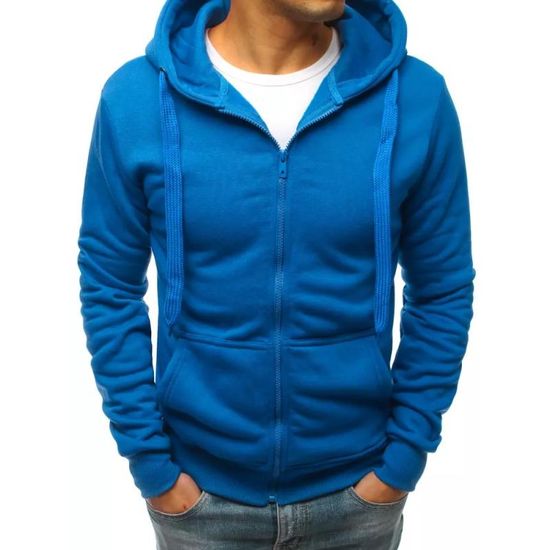Dstreet Moški pulover s kapuco BASE modre barve bx5232