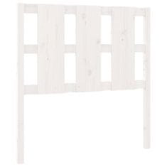 Vidaxl Posteljno vzglavje belo 95,5x4x100 cm trdna borovina