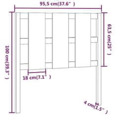 Vidaxl Posteljno vzglavje belo 95,5x4x100 cm trdna borovina