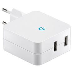 Goobay  Dual USB napajalnik, 5 V, bel