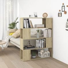 Vidaxl Knjižna omara za razdelitev prostora sonoma hrast 100x24x124 cm