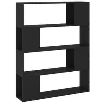 Vidaxl Knjižna omara za razdelitev prostora črna 100x24x124 cm