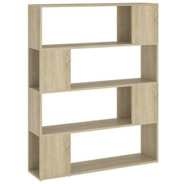 Vidaxl Knjižna omara za razdelitev prostora sonoma hrast 100x24x124 cm