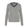 Ženski pulover VMIVA Relaxed Fit 10273857 Light Grey Melange W. BLACK LACE (Velikost XS)