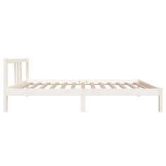 Vidaxl Posteljni okvir bel iz trdnega lesa 100x200 cm