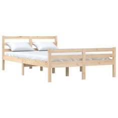 Vidaxl Posteljni okvir iz trdnega lesa 140x200 cm