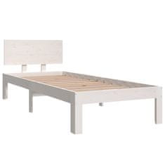 Vidaxl Posteljni okvir bel iz trdnega lesa 75x190 cm 2FT6
