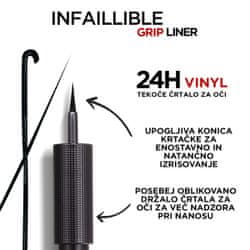  L'Oreal Infaillible Grip 24 h Matte Liquid črtalo za oči, Vinyl Black    
