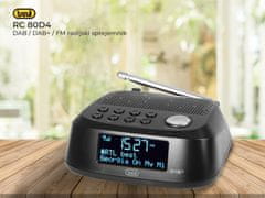 Trevi RC 80D4 Radio alarm ura + DAB/DAB+/FM Radio, USB polnilec, črna