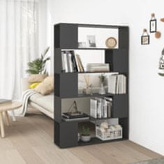 Vidaxl Knjižna omara za razdelitev prostora siva 100x24x155 cm