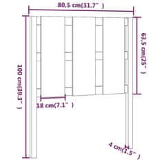 shumee Posteljno vzglavje 80,5x4x100 cm trdna borovina