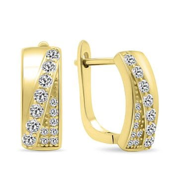 Brilio Silver Očarljivi pozlačeni uhani s cirkoni EA568Y