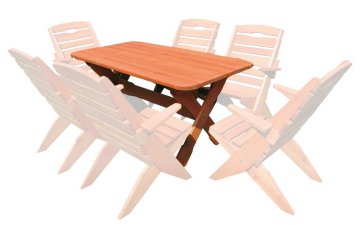 CASARREDO Vrtna lesena miza iz masivnega lesa 140 x 75 cm, možnost barvnega premaza