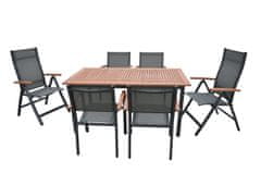 Dimenza Vrtni jedilni set Toledo II, miza 150x90, 4 stola + 2 nastavljiva