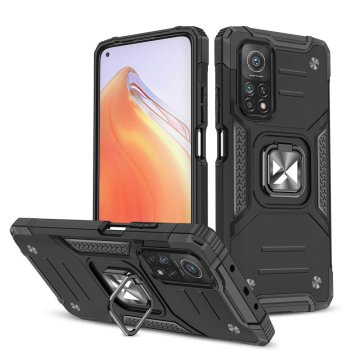 shumee Armored etui ovitek + magnetno držalo Mi Poco M4 Pro 5G / Redmi Note 11 5G Ring Armor črn