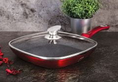 Berlingerhaus Ponev za peko na žaru s pokrovom in marmornato površino 28 cm Burgundy Metallic Line BH-1613