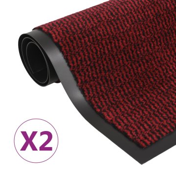 Vidaxl Protiprašni predpražniki 2 x pravokotni taftani 60x90 cm rdeči